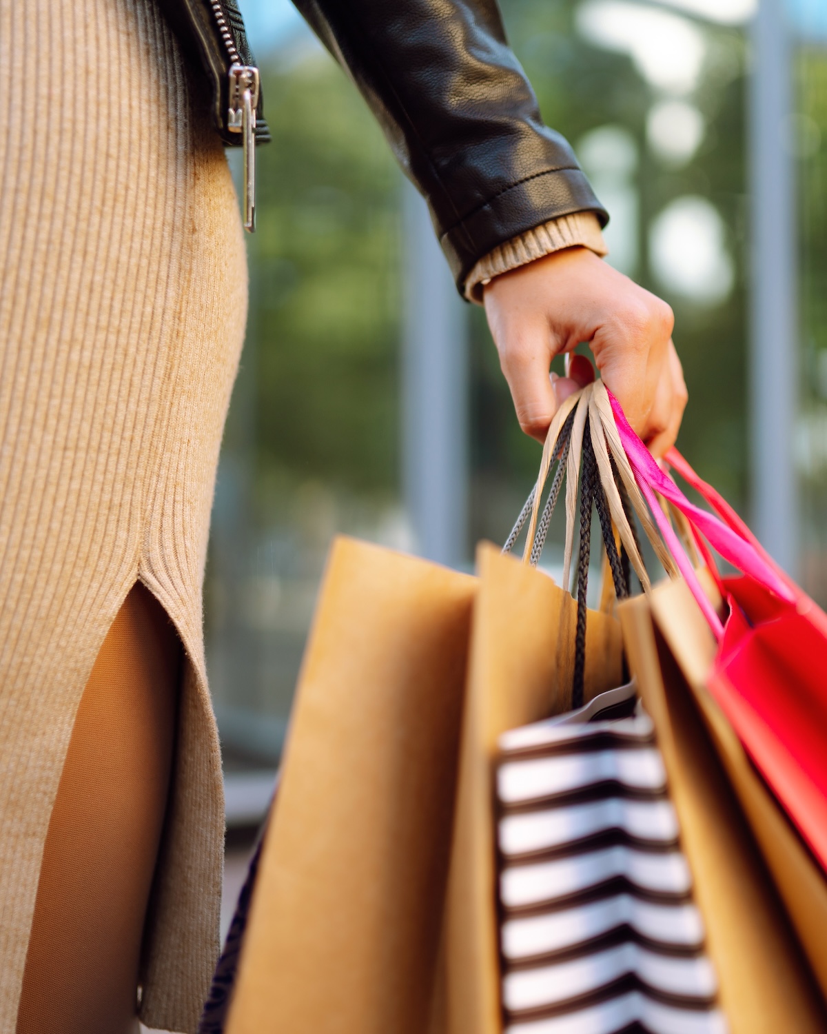 Shop assistant in a transaction.